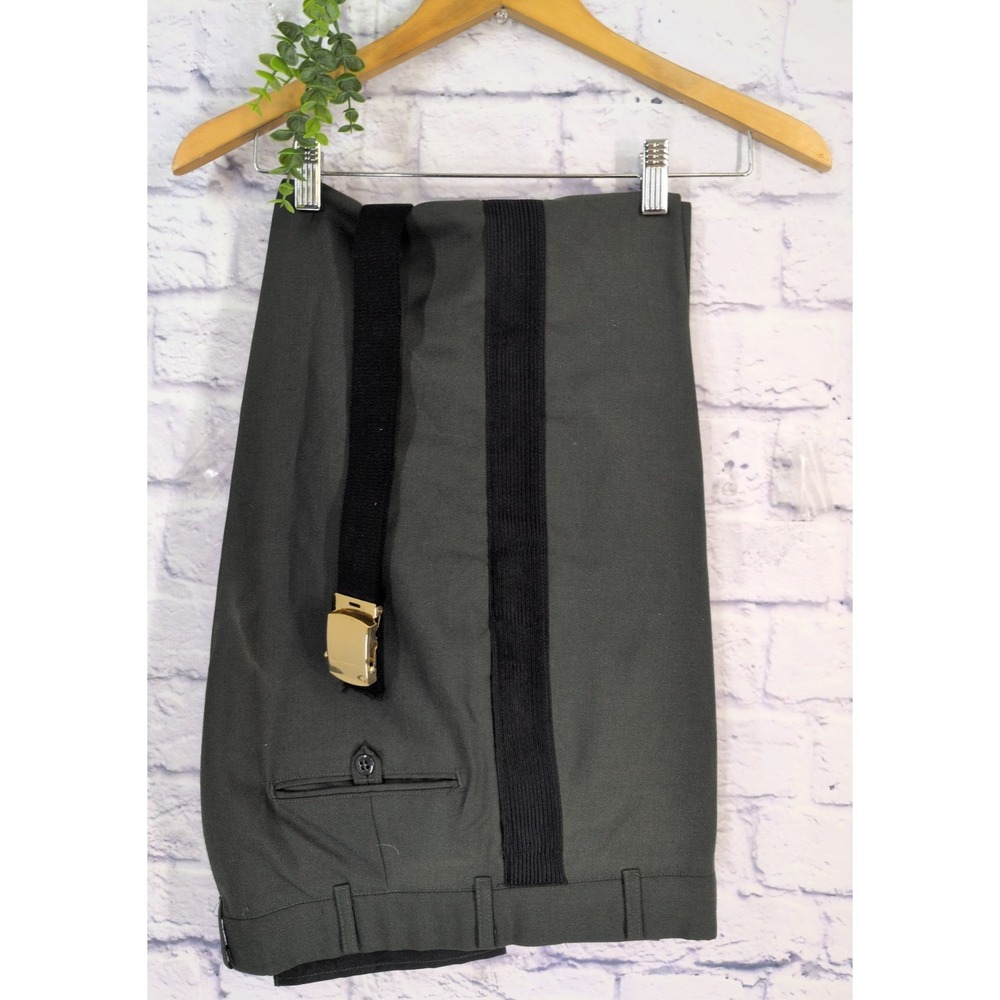 PANTS 32Rx29 & BELT🚨DSCP Corp Men's Army Green Poly Wool Blend Dress Trousers